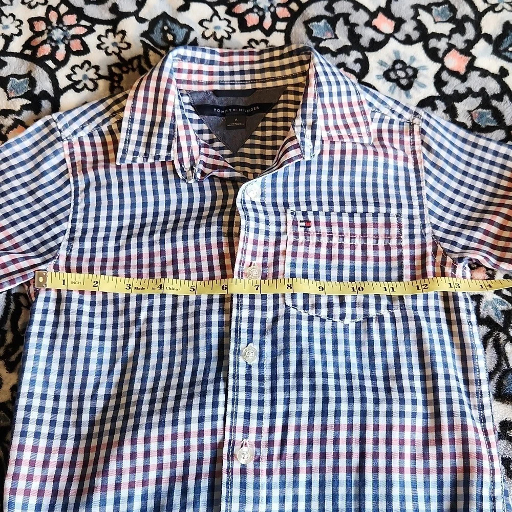Tommy Hilfiger Blue Pink White Plaid Button Down Shirt - Picture 12 of 13